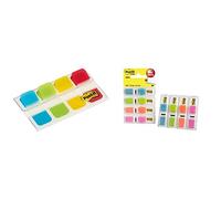 Post-it Index 676-ALYR-EU - Set Mini Marcador Fuerte, Turquesa/Lima/Amarillo/Rojo, (paquete de 40) + 70005040152 - Dispensador 3+1 índex 1/2""