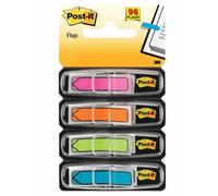 Post-It Index Marcadores Flecha, Azul, Naranja, Rosa y Verde, 11.9 mm x 43.2 mm, 24 Marcadores/Dispensador, 4 Dispensadores