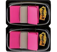 Post-it Index Marcadores medianos, rosa vivo en paquete doble, 50 uds. paquete