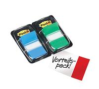 Post-it Index Marcadores, Medio, Azul y Verde, 25.4 mm x 43.2 mm, 50 Marcadores/Dispensador, 2 Dispensadores/Paquete