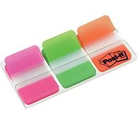 Post-it Tabs - Lote de 12 pestañas por color, 36 lengüetas para dispensador, 25,4 x 38 mm, verde, naranja, rosa