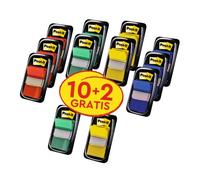 Post-it index pack de 12 dispensadores con 50 marcadores de indice reposicionables - forma rectangular - colores surtidos