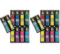 Post-It Marcadores Adhesivos Pequeños, Paquete de 16 + 2 Index Flecha, 328 Banderitas, 11.9x43.2 mm, Amarillo, Rojo, Verde, Azul, Morado, Rosa, Marcapáginas Para Señalar, Resaltar o Colorear