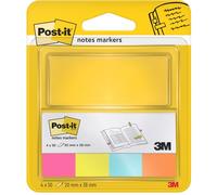 Post-It Mininotas, Colores Ultra, Paquete de 4 Blocs de Notas Adhesivas, 50 Marcadores por Bloc, 20 mm x 38 mm - Marcapáginas Para Señalar, Resaltar o Colorear