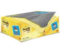Post-it Notas, Canary Yellow, 16 blocs + 4 GRATIS, 76 x 127 mm Nota ancha clásic
