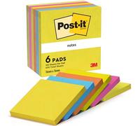 Post-it Notas Colección Energetic Color – 6 blocs x100 h, 76x76mm – Amarillo Azul Naranja Rosa Verde