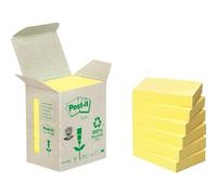 Post-it notas recicladas canary yellow - paquete de 6 blocs, 100 hojas