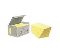 Post-it notas recicladas canary yellow - paquete de 6 blocs, 100 hojas