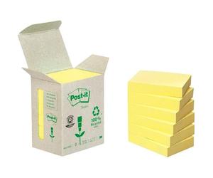 Post-it notas recicladas canary yellow - paquete de 6 blocs, 100 hojas