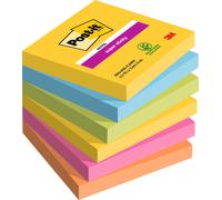 Post-It Notas Super Sticky Colección Carnival, Paquete de 6 Blocs de Notas, 90 H