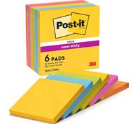 Post-it Bloc de notas Super Sticky 90 hojas (76x76 mm) - Surtido de colores