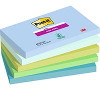 Post-it Notas Super Sticky Colección Oasis – Paquete 5 blocs, 90 hojas (76×127 mm) Azul y Verde
