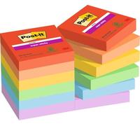 Post-it Notas Super Sticky Playful Color – 12 blocs, 90 h/bloc (47,6×47,6 mm) – Colores variados
