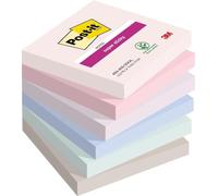 Post-it Notas Super Sticky – Soulful Color, 6x90 h., 76x76 mm, Rosa/Morado/Verde/Gris/Azul