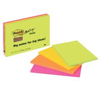 Post-it Notas Super Sticky, Grande - Paquete de 4 Blocs, 45 Hojas por Bloc (152