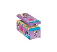 Post-it · Pack 20 Blocs Z-Notes · 76x76mm · Super Sticky · 90 Hojas · Colores Surtidos