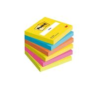 Post-it · Pack 6 Blocs Notas Adhesivas · 76x76mm · Colección Energetic · 600 Hojas