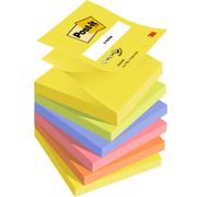 Post-it pack de 6 blocs de 100 z-notas adhesivas reposicionables 76x76mm - forma cuadrada - colores surtidos