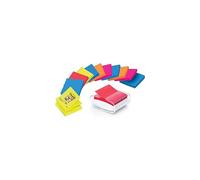 Post-it · Pack Dispensador Blanco Pro · 12 Blocs Z-Notes 76x76mm · Super Sticky · Colores Variados