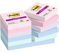 Post-it Notas autoadhesivas Super Sticky 7100258899 – 12 blocs 90 h – Azul, Verde, Lavanda, Rosa