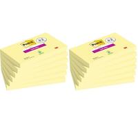 Post-it Super Sticky Notas, Canary Yellow, 4 Blocs + 2 GRATIS, 76 mm x 127 mm, 90 Hojas/Bloc - Notas Extra Adhesivas para Listas de Tareas y Recordatorios (Paquete de 2)