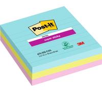 Post-It Super Sticky Notas Grandes, Colección Cosmic, Con Líneas, 101 mm x 101 mm, 3 Blocs, 90 Hojas/Bloc - Notas Adhesivas para Listas de Tareas y Recordatorios