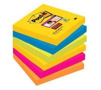 Post-it Bloc de notas Super Sticky 90 hojas (76x76 mm) - Surtido de colores