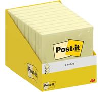 Post-it Notas adhesivas Z-Notas – 10 blocs, 100 hojas/bloc, 76×76 mm, Amarillo canario, 100% PEFC