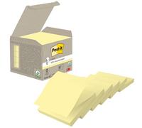 Post-It Z-Notas Recicladas Canary Yellow, Paquete de 6 Blocs de Notas, 100 Hojas por Bloc, 76 x 76 mm, Color Amarillo, Notas Adhesivas Hechas de Papel 100% Reciclado