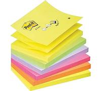 Post-it z-notas super sticky, colores fluorescentes variados, paquete