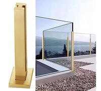 Poste Barandilla Vidrio Barandilla de Cristal para Balcón Patio, Barandilla de Cristal para Terraza, Interior Exterior Acero Inoxidable Valla Barandilla ( Color : Gold - Mid Post , Size : H-95cm/37.4"