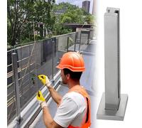Poste De Barandilla De Barandilla De Acero Inoxidable, Kit De Barandilla De Aterrizaje De Cubierta Alta De Acero Inoxidable 304 60 80 100 120 Cm For Vidrio De 8-12 Mm(Silver Middle Post,95cm/37.4 in)