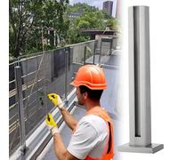 Poste De Barandilla De Barandilla De Acero Inoxidable, Kit De Barandilla De Aterrizaje De Cubierta Alta De Acero Inoxidable 304 60 80 100 120 Cm For Vidrio De 8-12 Mm(Silver End Post,125cm/49.2 in)