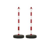 Poste de Plástico Perel para Cadena de Señalización - Color Rojo/blanco - 2 Uds