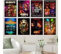 Póster artístico autoadhesivo clásico de Fnaf Five-nights-At-Freddys, impresiones en papel blanco, carteles artísticos, pintura artística estética para pared z5 10x15cm No Frame
