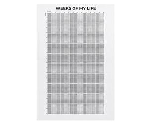 Póster de calendario de vida Memento Morii en semanas | Póster de calendario de vida Memento | Calendario de pared de vida en semanas Memento | Decoración de pared de papel para el hogar Póster de