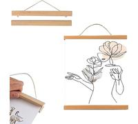 Poster Hanger, Marcos para Carteles con Imágenes de Madera, Marco Magnético para Fotos Marco DIY Marco de Madera Natural Colgador para Carteles de Pared (21cm)