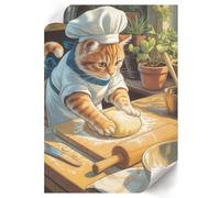 Póster para Pared 29,7x42 cm | Tamaño A3 | Gato chef