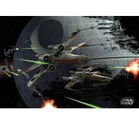Póster Star Wars - Estrella de la Muerte y X-Wings - Batalla espacial - Tamaño 61 x 91,5 cm - Maxipóster
