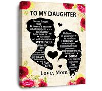 poster To My Daughter Canvas - Inspirational Wall Art Gift from Mom, “Never Forget How Amazing You Are” Print for Teen Girl Room, Dorm, or First Apartment(Unframed,12x18inch(30x45cm))
