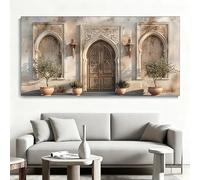 Pósters con estampado de puertas orientales, arte mural oriental, decoración de arte mural árabe, decoración para sala de estar (60x120cm/sin marco)
