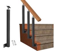 Postes de Balaustre de Escalera,Husillos de Barandilla de Metal Ajustables de 270° con Base de Soporte Plano,Poste de Barandilla de Decoración de Hierro Neg(Size:2.78ft/85cm,Color:1 Pack Side Mount)