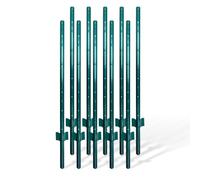 Postes para valla Relaxdays, juego de 10, para valla de alambre, verde
