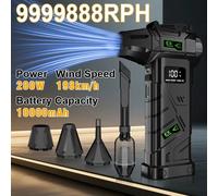 Potente Soplador de Aire 9999888RPH, Ventilador Turbo Inalámbrico Recargable por USB, Soplador de Alta Velocidad de 70m/s para Auto/PC/Teclado/Nieve/Hojas EX-01 Vacuum