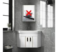 Pounjsd Lavabo de esquina con grifo, Fregadero esquinero colgado para cocina, Mueble Baño con Lavabo, lavabo suspendido con mueble, tocadores para espacios pequeños, Blanco, 48 * 48cm