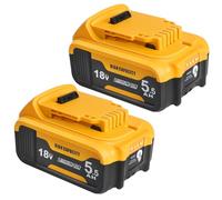 Powarobor 2X DCB184 18V 5,5Ah Baterías Li-Ion para Dewalt XR Herramientas | Compatible con Dewalt 18Volt Batería XR DCB180 DCB182 DCB183 DCB200 DCB201