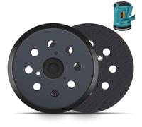 Poweka 743081-8 - Almohadilla de respaldo para lijas para lijadora orbital Makita Random de 5 pulgadas de diámetro con 8 agujeros redondos (2 unidades)