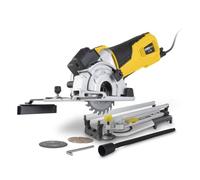 POWER plus POWX1365MB - Sierra circular + base de inglete 600w con 4 discos incluidos, Multicolor
