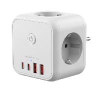 POWERCUBE MARS GAMING MD-CUBE20W 4 USB 3 TOMAS DE CORRIENTE. REGLETA COLOR BLANCO