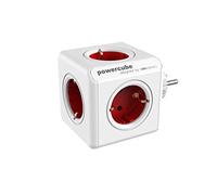PowerCube Original - Regleta de 5 tomas de corriente, Color Rojo